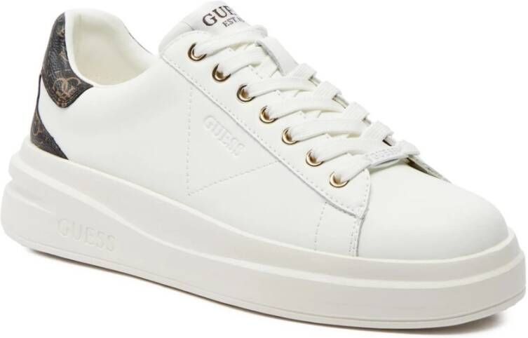 Guess Lage leren sneakers Wit Blancs White Dames