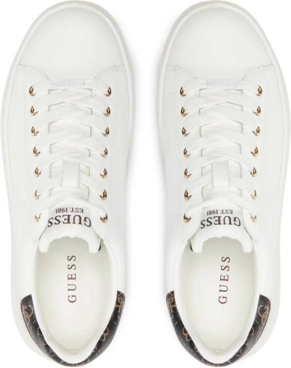 Guess Lage leren sneakers Wit Blancs White Dames