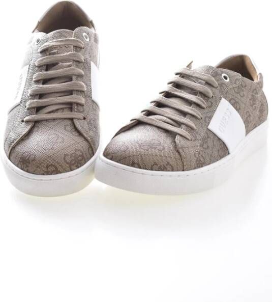 Guess Lage PU Leren Sneakers Beige Heren