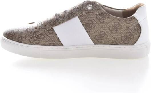 Guess Lage PU Leren Sneakers Beige Heren