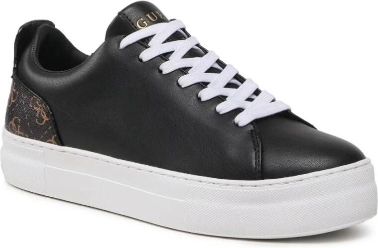 Guess Lage PU leren sneakers Gianelle Black Dames
