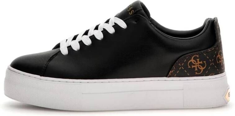 Guess Lage PU leren sneakers Gianelle Black Dames