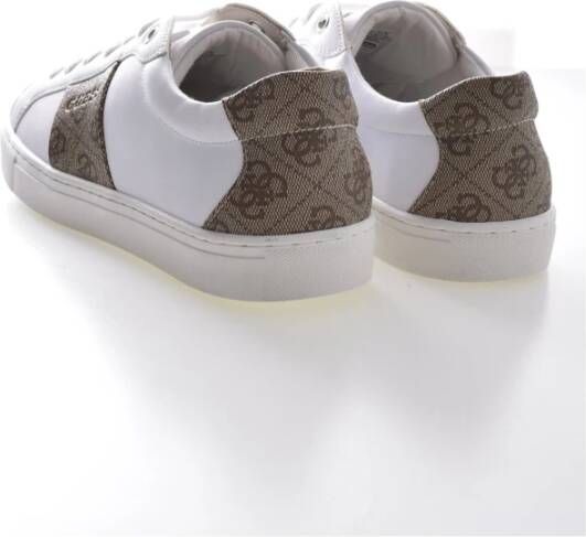 Guess Lage PU Leren Sneakers Wit Heren