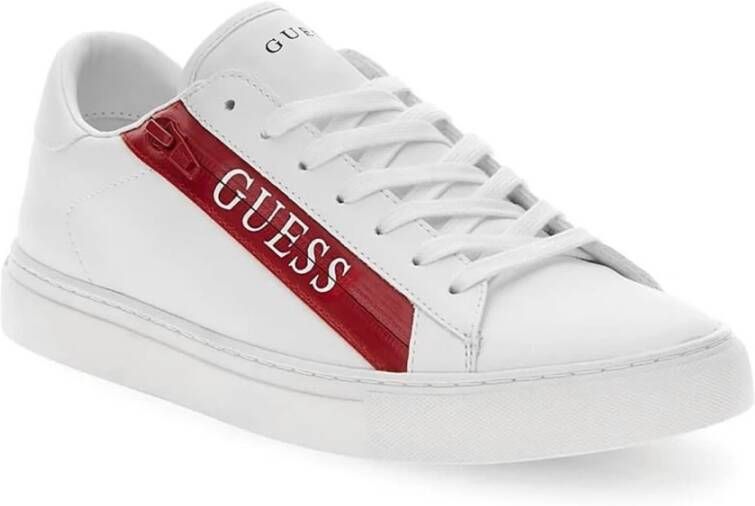 Guess Lage PU Leren Sneakers Wit Heren