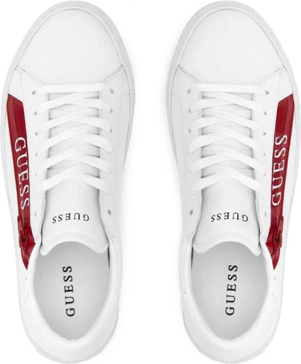 Guess Lage PU Leren Sneakers Wit Heren