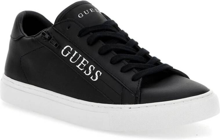 Guess Lage PU Leren Sneakers Zwart Heren