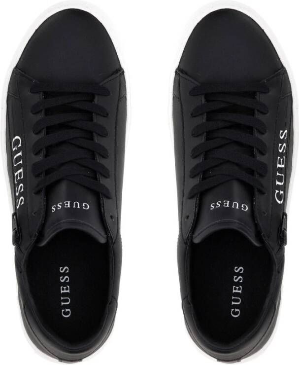 Guess Lage PU Leren Sneakers Zwart Heren