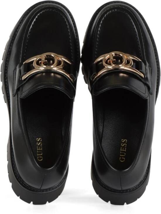 Guess Leren Track Sole Mocassin Black Dames