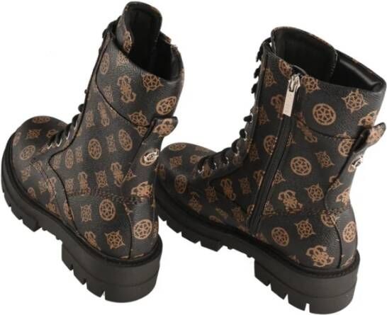 Guess Monogram Enkellaarzen Polyurethaan Brown Dames