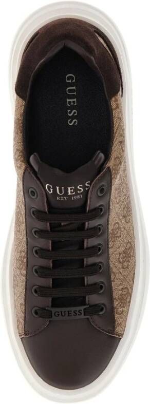 Guess Monogram PU leren sneakers Beige