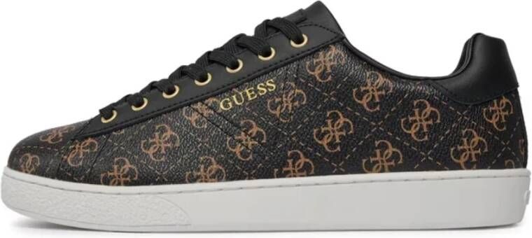 Guess Monogram PU leren sneakers Bruin