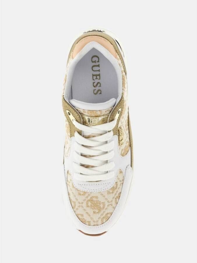 Guess Moxea Sneakers Dames Wit Goud White Dames