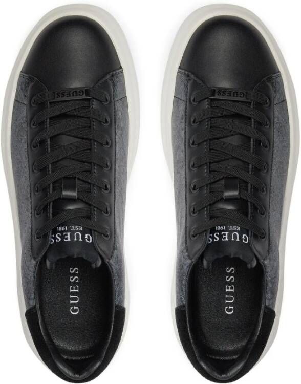 Guess Multi Leren Sneakers Elba Black Heren