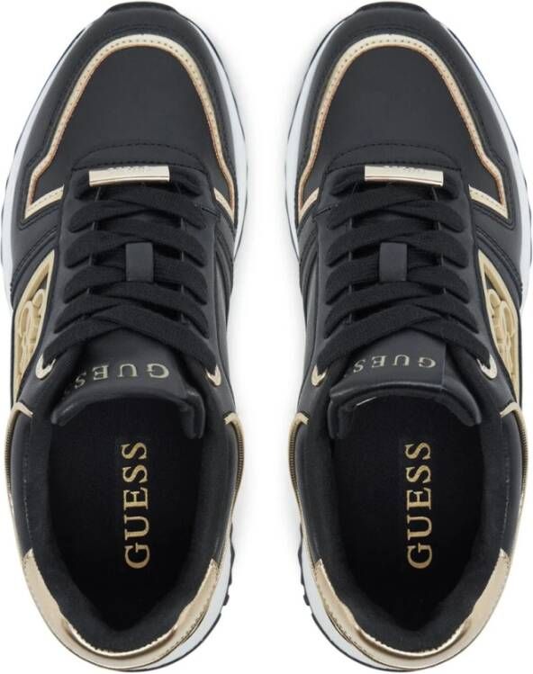 Guess Platform PU leren sneakers Zwart