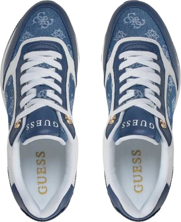 Guess Platform Sneakers met Marineblauw Logo Print Multicolor Dames