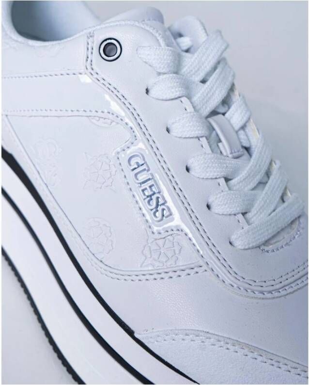 Guess Polyester Sneaker met 4cm Hak White Dames