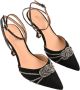 Guess Zwarte Satijnen Sandalen met Puntige Neus en 9 7 cm Hak Black Dames - Thumbnail 2