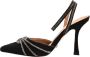 Guess Zwarte Satijnen Sandalen met Puntige Neus en 9 7 cm Hak Black Dames - Thumbnail 4