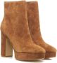 Guess Bruine Suède Enkellaars met Puntige Neus en Slip On Brown Dames - Thumbnail 5