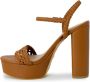 Guess Bruine Sandalen met Blokhak en Gesp Striksluiting Brown Dames - Thumbnail 3