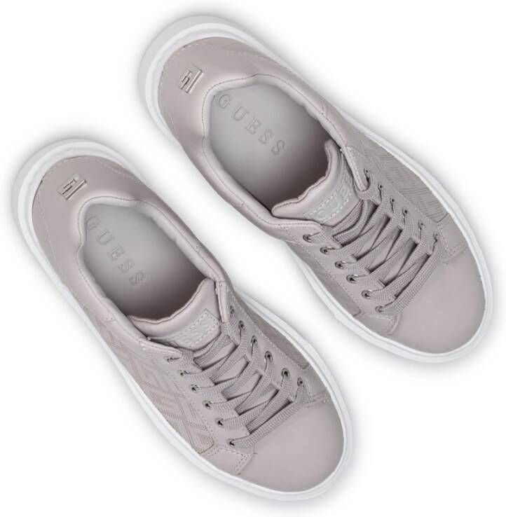 Guess Grijze Leren Sneakers met 3 5 cm Hak Grijs Dames