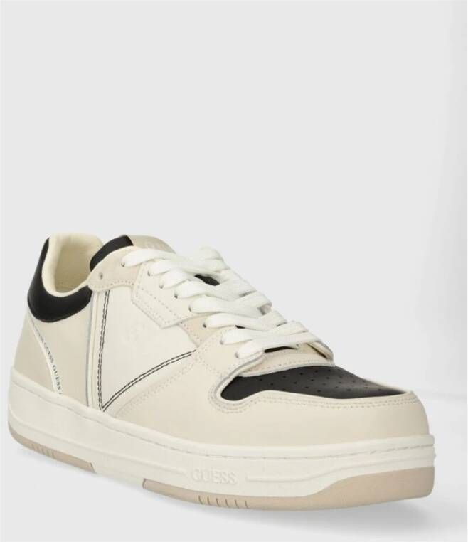 Guess Sneakers in Wit Beige Zwart Synthetisch Beige Heren