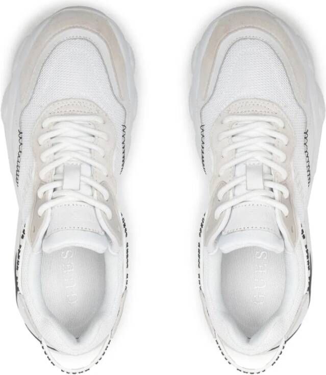 Guess Witte Vetersneakers voor Vrouwen Wit Dames