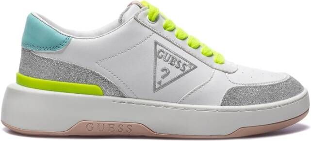 Guess Witte Synthetische Sneakers Fl5Mlsfam12 Wit Dames