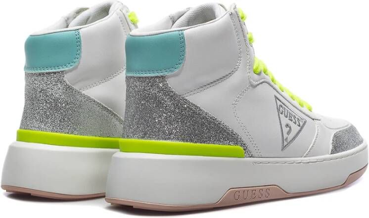 Guess Witte Synthetische Sneakers Fl5Maefam12 Wit Dames