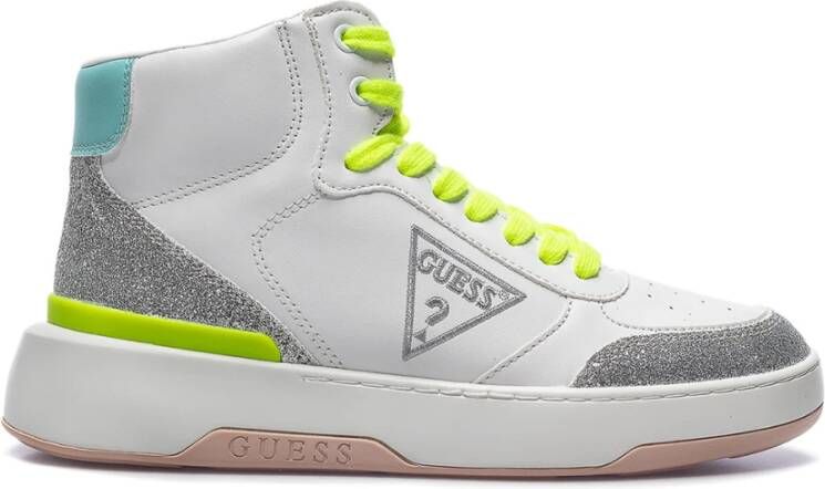 Guess Witte Synthetische Sneakers Fl5Maefam12 Wit Dames