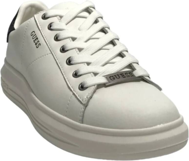 Guess Witte Bruine Leren Vibo Sneaker Wit Heren