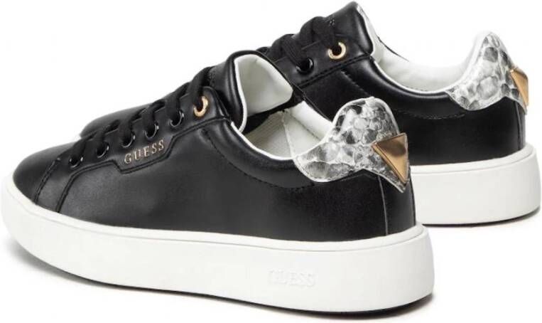 Guess Zwarte Eco Leren Sneaker Melanie Zwart Dames