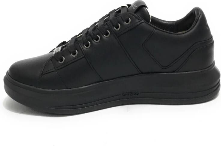 Guess Heren Vibo Carryover Leren Sneakers Zwart Heren