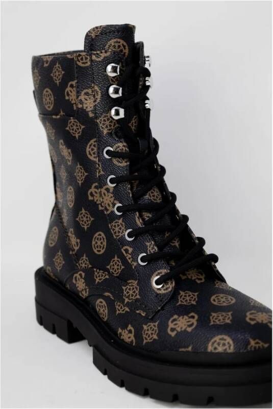 Guess Stijlvolle leren laars met 4 cm hak Brown Dames