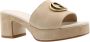 Guess Beige Suède Plateau Blokhak Sandalen Beige Dames - Thumbnail 17