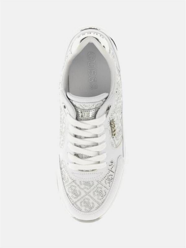 Guess Strass Logo Sneakers Blancs Multicolor Dames