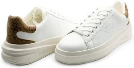 Guess Wit en beige PU sneakers White Heren