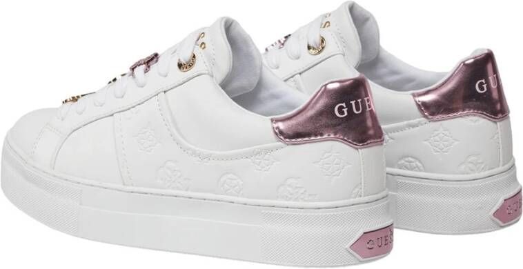 Guess Wit Roze Sneakers Giella Fljgie Fal12 White Dames