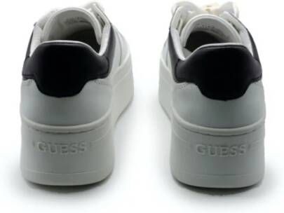 Guess Witte en zwarte leren schoenen met logo details Wit Dames