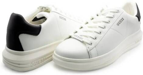Guess Witte en zwarte leren sneakers White Heren
