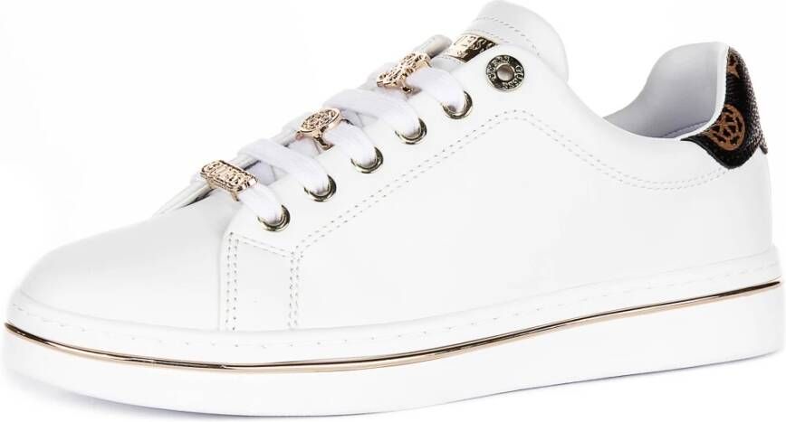 Guess Witte Faux Leren Sneakers Stasey 4G