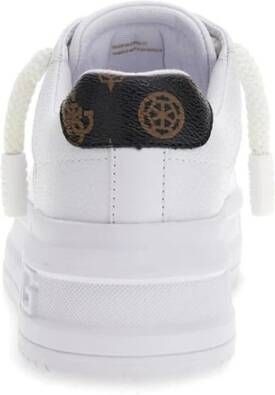 Guess Witte Leren Sneakers met 6 cm Rubberen Zool Wit Dames