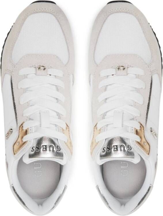 Guess Witte Leren Sneakers met Ronde Neus