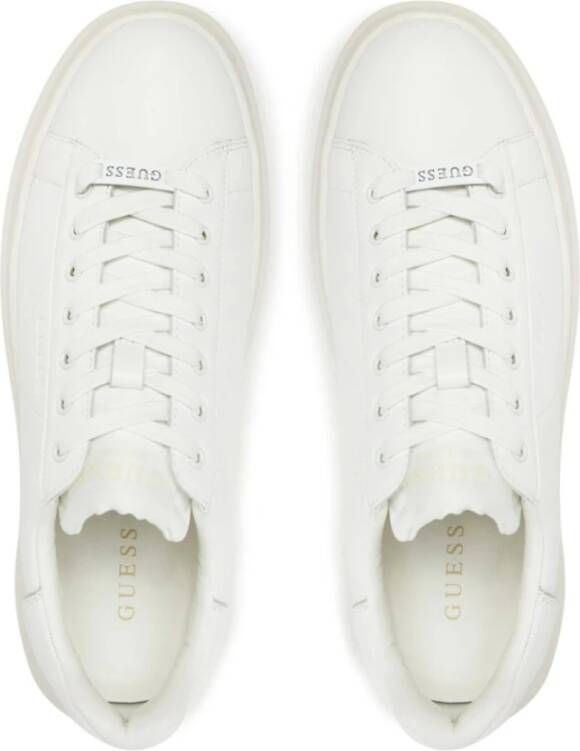Guess Witte Leren Sneakers met Ronde Neus
