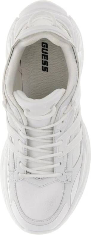 Guess Witte Leren Sneakers Ronde Neus