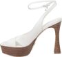 Guess Witte Platform Sandaal Peep Toe Schoenen White Dames - Thumbnail 3
