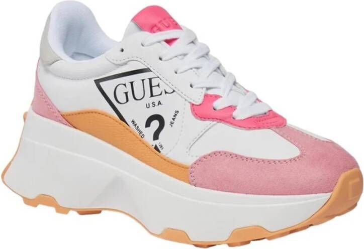 Guess Witte Roze Sneakers Calebb7 Flpcb7 Ele12 Multicolor Dames