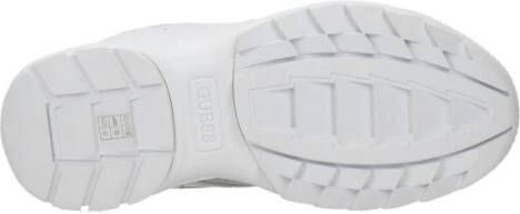 Guess Witte Veterschoenen met Logo Detail