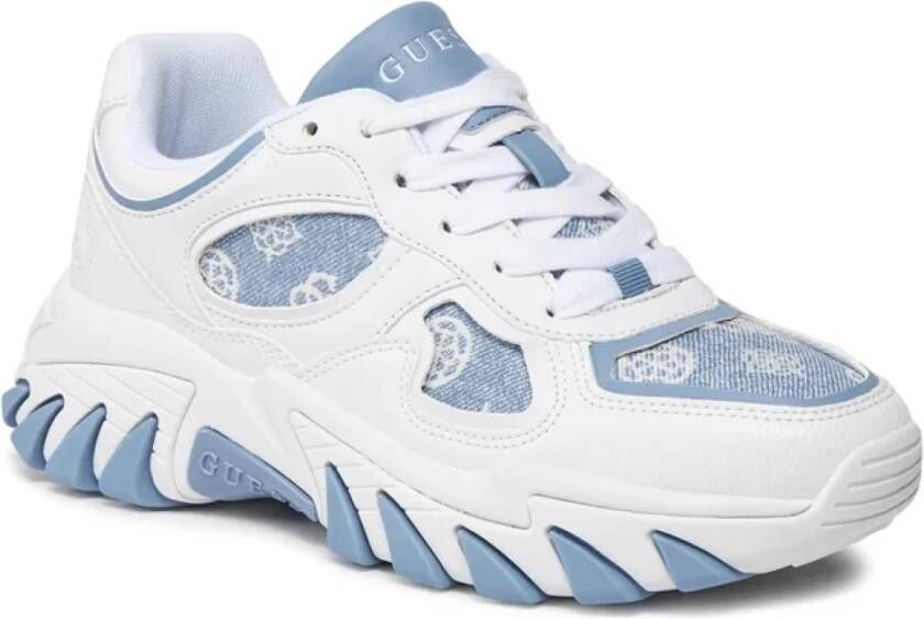 Guess Witte Blauwe Norina Sneakers voor Dames White Heren