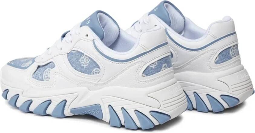Guess Witte Blauwe Norina Sneakers voor Dames White Heren